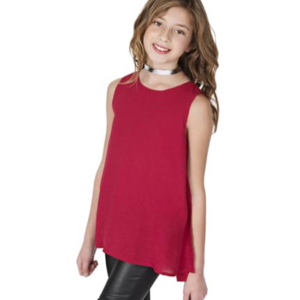 MIA New York Girls Red Blouse 8/10 Med